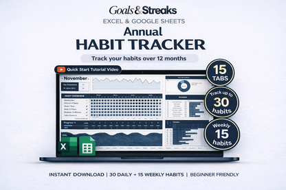 Goals & Streaks-Habit Tracker Template